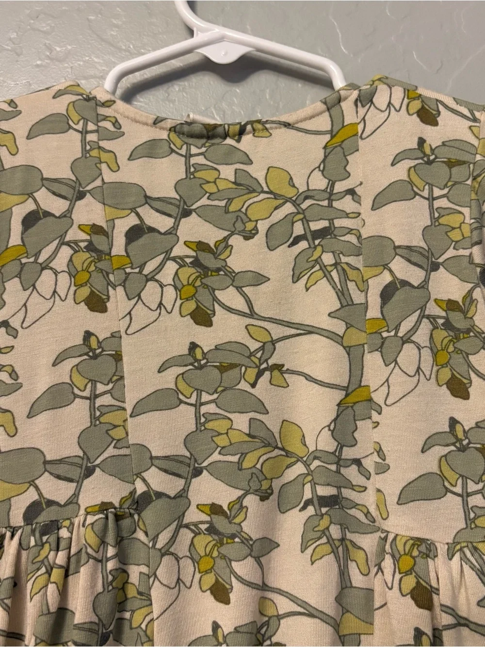 Kate Quinn the woods leaf print long sleeve modal ballerina bubble 12-18 months